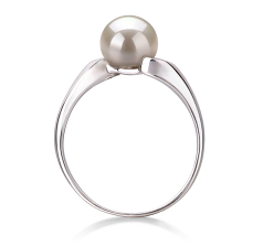 Anillo de perlas Perla de Agua Dulce de calidad AAA de 6 a 7mm en color Blanco