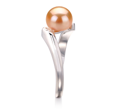 Anillo de perlas Perla de Agua Dulce de calidad AAA de 6 a 7mm en color Rosa