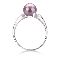 Anillo de perlas Perla de Agua Dulce de calidad AAA de 6 a 7mm en color Lavanda