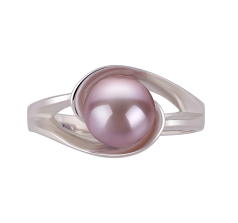 Anillo de perlas Perla de Agua Dulce de calidad AAA de 6 a 7mm en color Lavanda