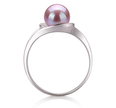 Anillo de perlas Perla de Agua Dulce de calidad AAA de 6 a 7mm en color Lavanda