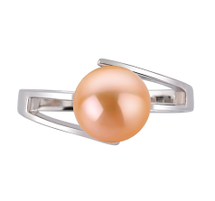 Anillo de perlas Perla de Agua Dulce de calidad AAA de 7 a 8mm en color Rosa