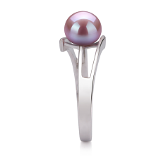 Anillo de perlas Perla de Agua Dulce de calidad AAA de 7 a 8mm en color Lavanda