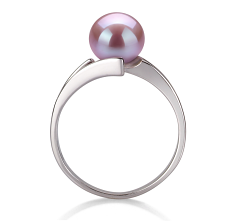 Anillo de perlas Perla de Agua Dulce de calidad AAA de 7 a 8mm en color Lavanda