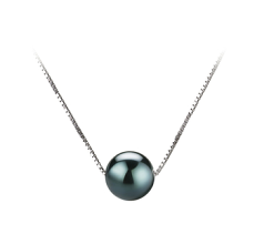 Colgante de perlas Perla Akoya Japonesa de calidad AAA de 7 a 8mm en color Negro