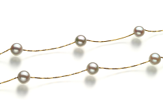 Collar de perlas Perla Akoya Japonesa de calidad AAA de 7 a 8mm en color Blanco