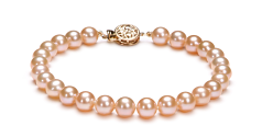Conjunto de perlas Perla de Agua Dulce de calidad AAAA de 6 a 6.5mm en color Rosa