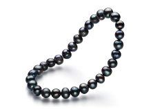 Pulsera de perlas Perla de Agua Dulce de calidad A de 6 a 7mm en color Negro