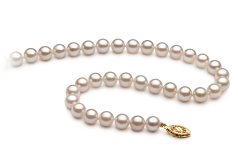 Collar de perlas Akoya China de calidad A+ de 6 a 7mm en color Blanco