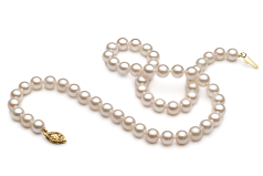 Collar de perlas Akoya China de calidad A+ de 6 a 7mm en color Blanco