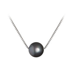 Colgante de perlas Perla de Agua Dulce de calidad AA de 8 a 9mm en color Negro