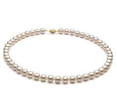Collar de perlas Akoya China de calidad AA+ de 7 a 8mm en color Blanco