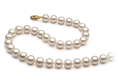 Collar de perlas Akoya China de calidad AA+ de 7 a 8mm en color Blanco