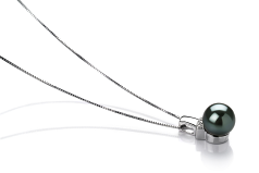 Colgante de perlas Perla Tahití de calidad AAA de 8 a 9mm en color Negro