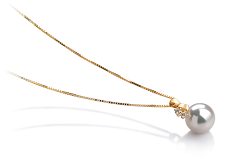 Colgante de perlas Perla Akoya Japonesa de calidad AAA de 7 a 8mm en color Blanco