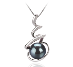 Colgante de perlas Perla Akoya Japonesa de calidad AAA de 8 a 9mm en color Negro