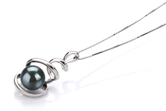 Colgante de perlas Perla Akoya Japonesa de calidad AAA de 8 a 9mm en color Negro