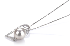 Colgante de perlas Perla Akoya Japonesa de calidad AAA de 7 a 8mm en color Blanco