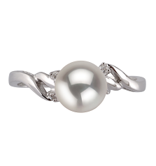 Anillo de perlas Perla Akoya Japonesa de calidad AAA de 6 a 7mm en color Blanco