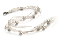 Collar de perlas Perla de Agua Dulce de calidad A de 5 a 6mm en color Blanco