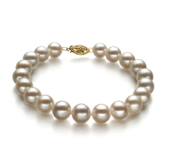 Pulsera de perlas Perla de Agua Dulce de calidad AA de 8.5 a 9mm en color Blanco