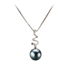 Colgante de perlas Perla Akoya Japonesa de calidad AA de 6 a 7mm en color Negro