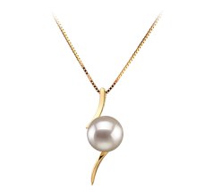 Colgante de perlas Perla Akoya Japonesa de calidad AA de 6 a 7mm en color Blanco