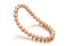 Pulsera de perlas Perla de Agua Dulce de calidad A de 6 a 7mm en color Rosa