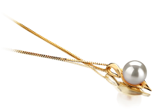 Colgante de perlas Perla Akoya Japonesa de calidad AAA de 6 a 7mm en color Blanco