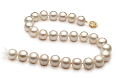 Collar de perlas Perla de Agua Dulce de calidad AA de 10 a 11mm en color Blanco