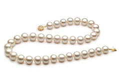 Collar de perlas Perla de Agua Dulce de calidad AA de 10 a 11mm en color Blanco
