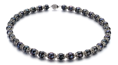 Conjunto de perlas Perla de Agua Dulce de calidad AA de 8 a 9mm en color Negro