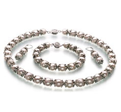 Conjunto de perlas Perla de Agua Dulce de calidad A de 8 a 9mm en color Blanco