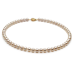Collar de perlas Perla de Agua Dulce de calidad AAA de 6 a 7mm en color Blanco