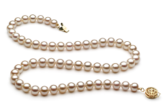 Collar de perlas Perla de Agua Dulce de calidad AAA de 6 a 7mm en color Blanco
