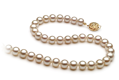 Collar de perlas Perla de Agua Dulce de calidad AAA de 6 a 7mm en color Blanco