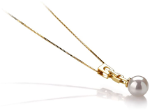 Colgante de perlas Perla Akoya Japonesa de calidad AA de 6 a 7mm en color Blanco