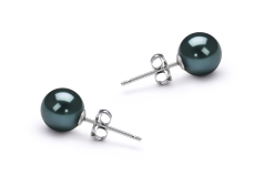 Conjunto de perlas Perla Akoya Japonesa de calidad AAA de 6.5 a 7mm en color Negro