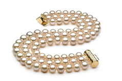 Pulsera de perlas Perla de Agua Dulce de calidad AA de 6 a 7mm en color Blanco