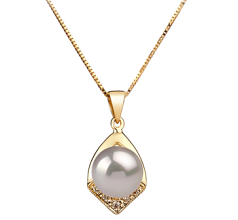 Colgante de perlas Perla Akoya Japonesa de calidad AAA de 7 a 8mm en color Blanco