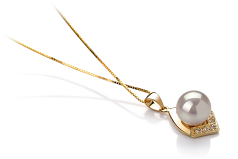 Colgante de perlas Perla Akoya Japonesa de calidad AAA de 7 a 8mm en color Blanco