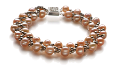 Conjunto de perlas Perla de Agua Dulce de calidad A de 6 a 7mm en color Rosa