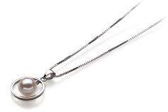 Colgante de perlas Perla Akoya Japonesa de calidad AA de 6 a 7mm en color Blanco
