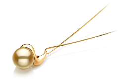 Colgante de perlas Mar del Sur de calidad AA de 10 a 11mm en color Oro