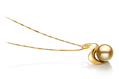 Colgante de perlas Mar del Sur de calidad AA de 10 a 11mm en color Oro