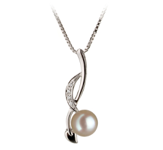 Colgante de perlas Perla Akoya Japonesa de calidad AA de 6 a 7mm en color Blanco