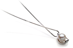 Colgante de perlas Perla Akoya Japonesa de calidad AA de 6 a 7mm en color Blanco