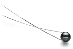 Colgante de perlas Perla Tahití de calidad AA de 8 a 9mm en color Negro