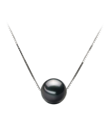Colgante de perlas Perla Tahití de calidad AA de 9 a 10mm en color Negro