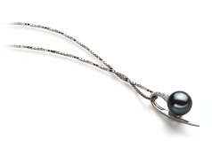 Colgante de perlas Perla Akoya Japonesa de calidad AA de 7 a 8mm en color Negro
